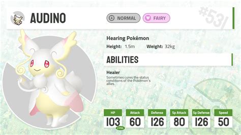 mega audino stats|Audino.